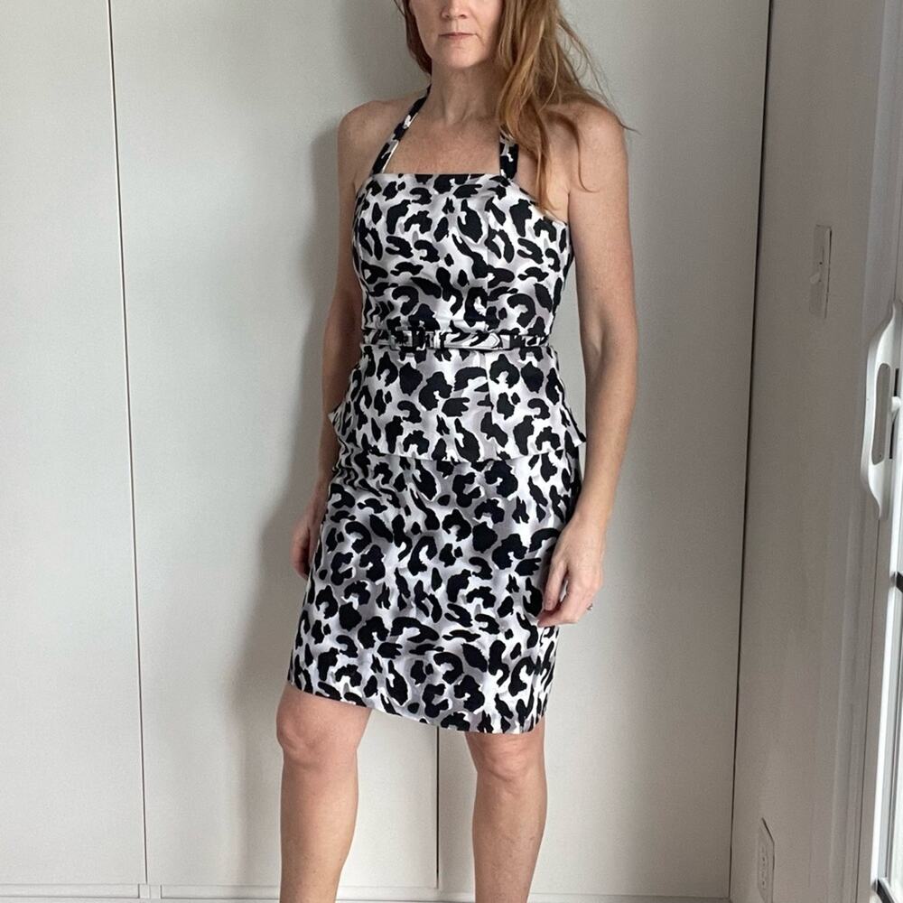 Vintage y2K 90s Animal Print Pencil skirt Top Set Black Grey Sexy Vampy Clubwear